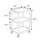 Luxor 42''H 3-Shelf Utility Cart, Gray Shelves, Nickel Legs UCPL1GY-N - alternate 2
